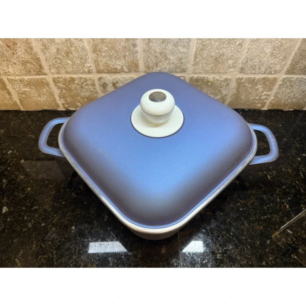 Essen Cast Iron Blue Casserole Baking Pan Argentina 11 in Square Dutch Oven Cook